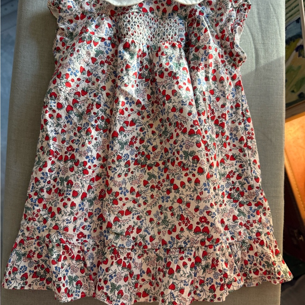 Janie and Jack Strawberry Smocked Dress 6–12M Peter Pan Collar